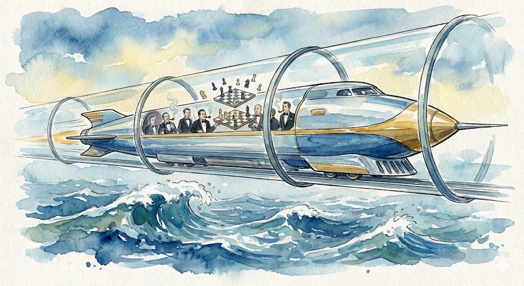 a sleek torpedo-shaped train